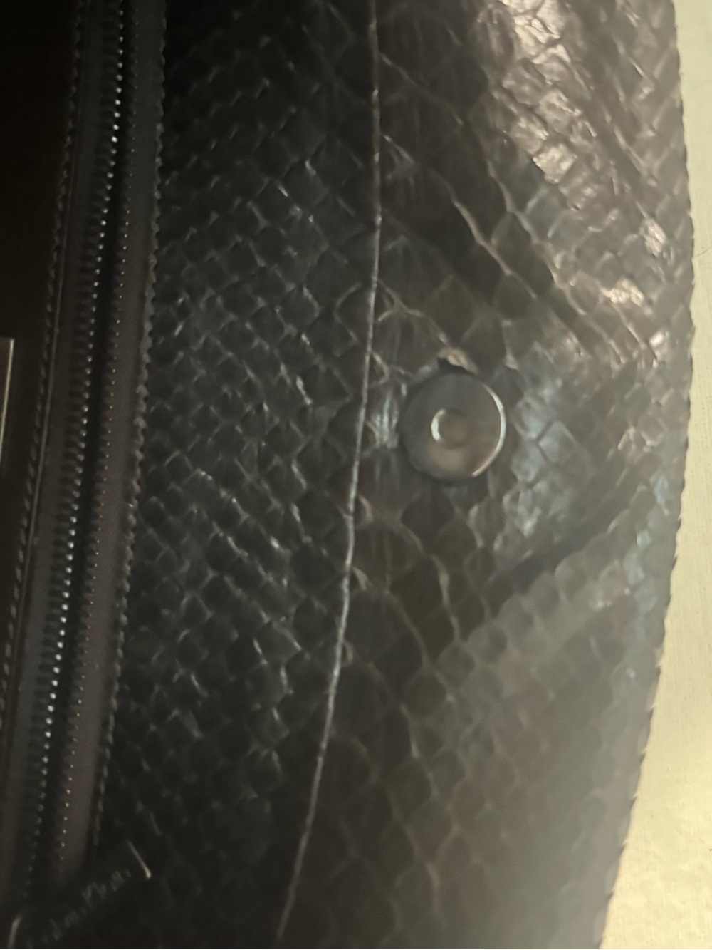 Calvin Klein Collection Suede clutch with python trim - Picture 3 of 7